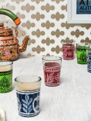 Kaushalam Tea Glass set of 6: TRI  colors