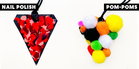 hang tags upcycled into necklaces