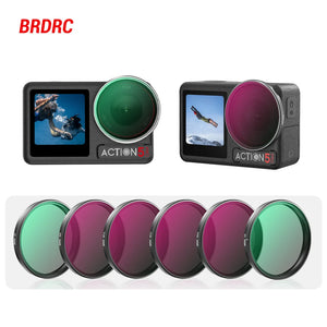 BRDRC UV/CPL/ND8/16/32/64 Filter Kits For DJI Osmo Action 3 4 5 Pro Optical Glass Aluminum Alloy Frame Action Camera Accessories - Thedroneflight