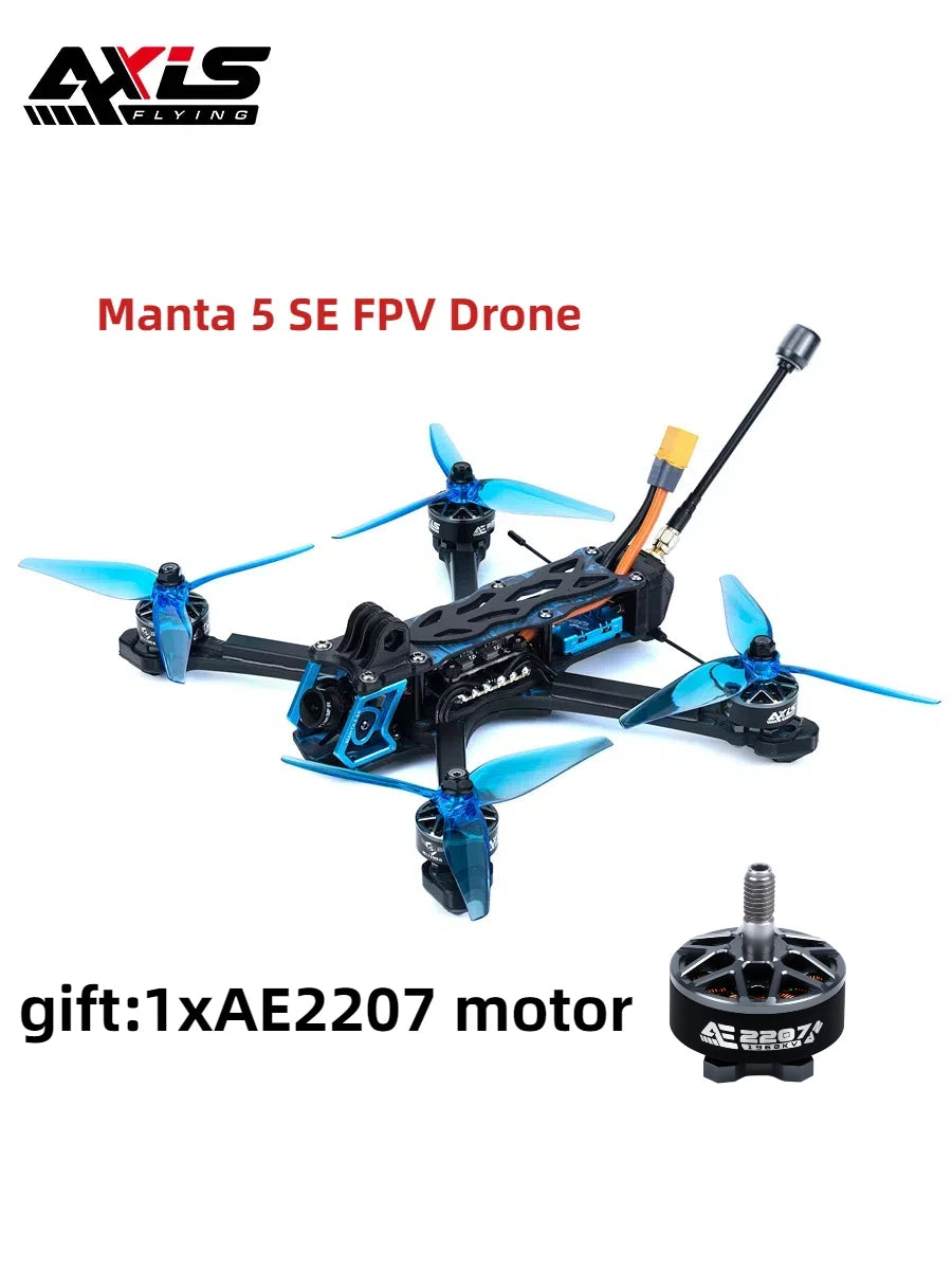 Axisflying Manta 5 SE FPV Drone Kit Squashed-X Frame for FPV Cinematic Freestyle Drone with GPS -6S