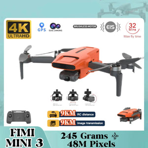 FIMI MINI 3 Drone 4K Professional 3-Axis Gimbal HD Camera 9KM GPS FPV Dron 48M Pixels RC Foldable Quadcopter - Thedroneflight