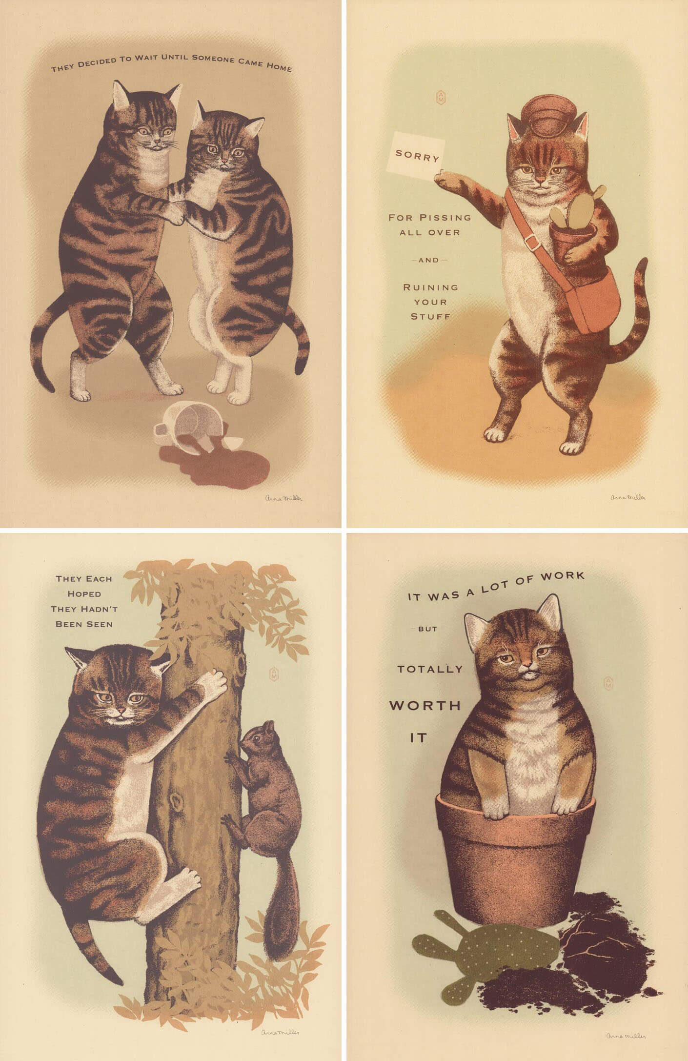 Arna Miller Cat Illustrations. Read the blog on Fang & Fur.