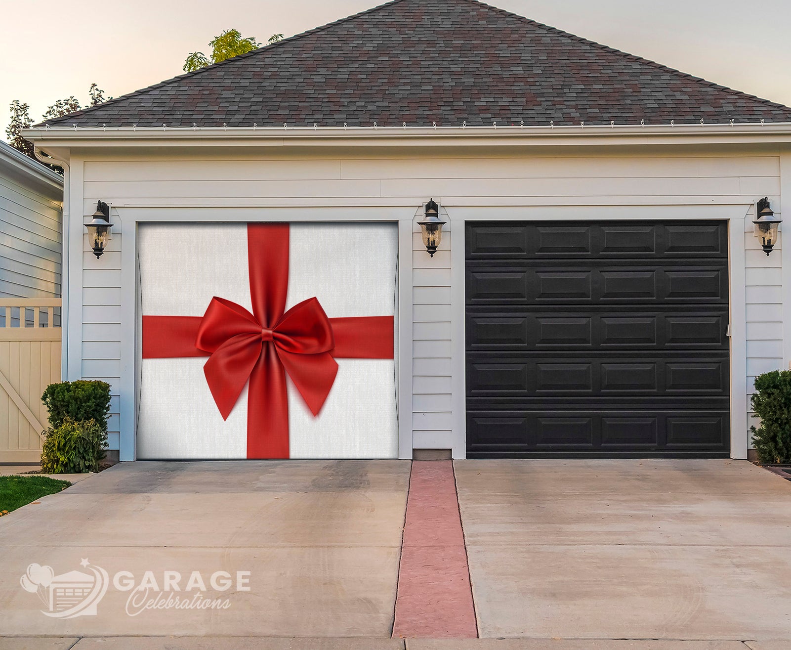 Christmas gift garage door decoration