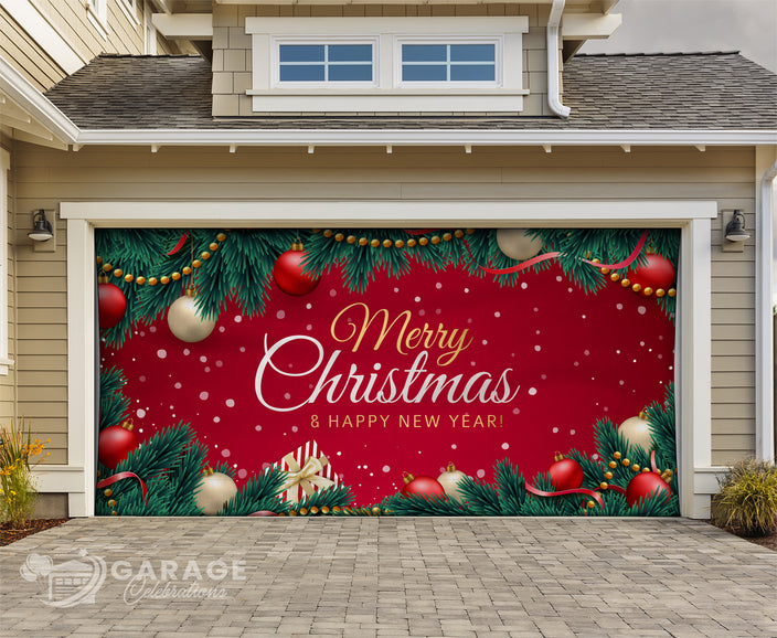 Christmas holiday garage door decoration