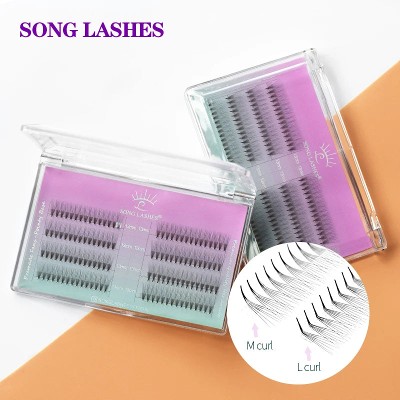 6D M L Special Curl Premade Fans Volume Lash Extension Thin Pointy Base Sharp Slim Narrow Stem Russia Volume Eyelash Extension
