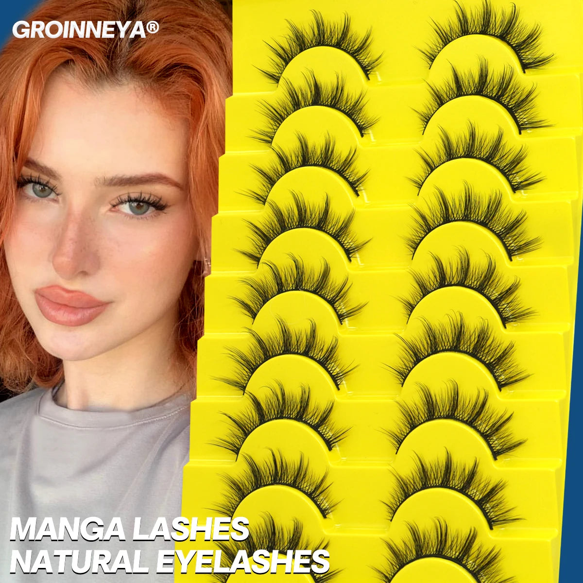 5/7/9 Pairs Manga Lashes 3d Faux Mink Lashes Natural False Eyelashes Soft Winged Natural Realistic Eyelash Extension