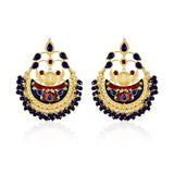 Chandbali Golden beaded Stone Earrings