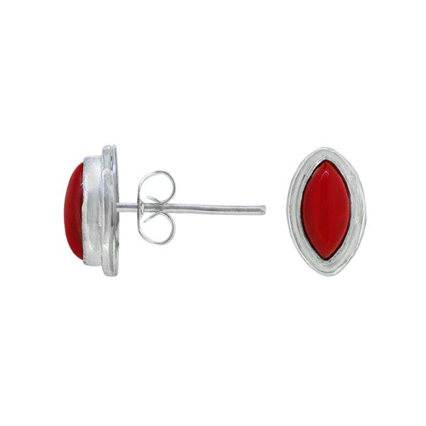 Classy Shaped Red Stone Earring