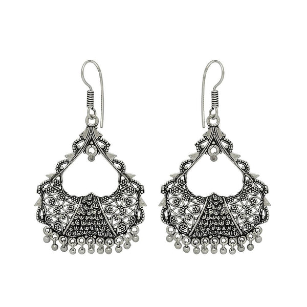 Dainty oxidized German silver drop earrings for women