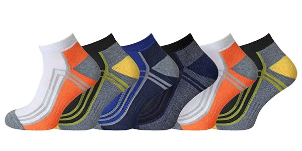 colourful sports socks lined up horizontally