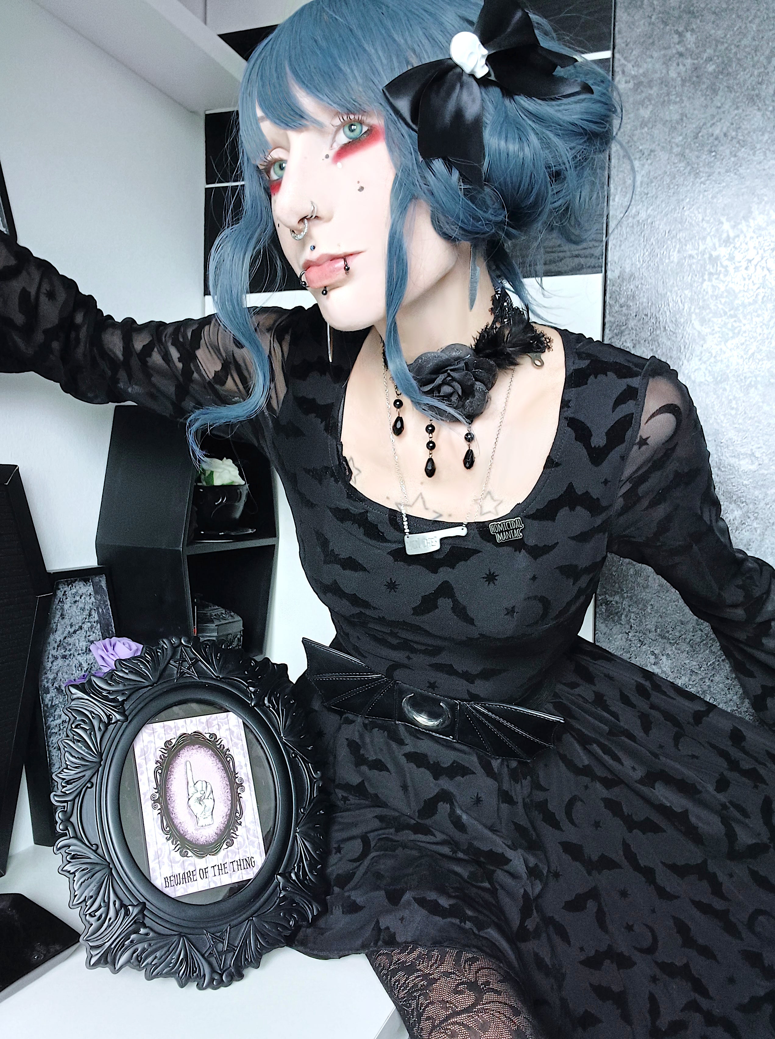 1-4?
Rate this look
Guess the theme 😉

Inspired by @spookyboxclub addams family box 🖤
I really love this mug ^^

Features

Dress @shasilo_clothing ♥︎

#shasilo #shasiloswirl #alt#alternative #altmodel #altfashion #altgirl
#gothfashion #goth #gothic #skull