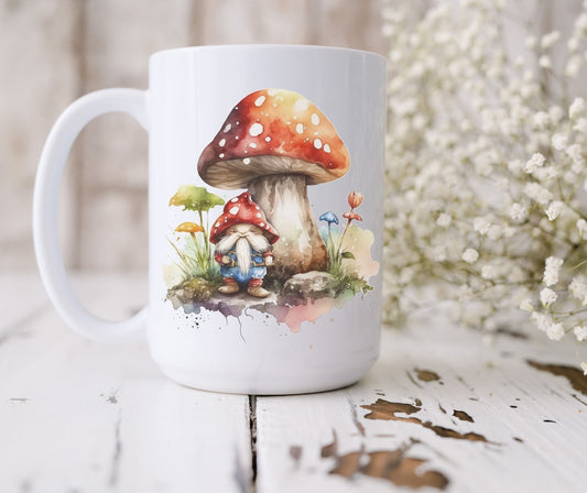 Gnome with Mushrooms Mug