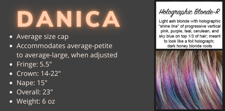 These are the measurements and color details for Danica