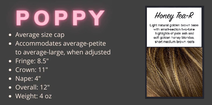 Description of the Poppy wig in Honey Tea-R