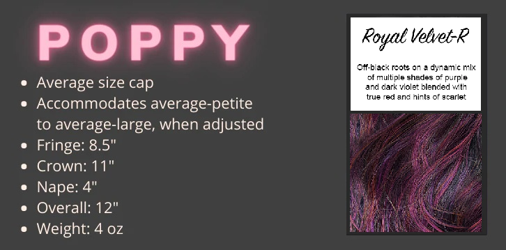 Description of Poppy by CysterWigs Limited in Royal Velvet Rooted