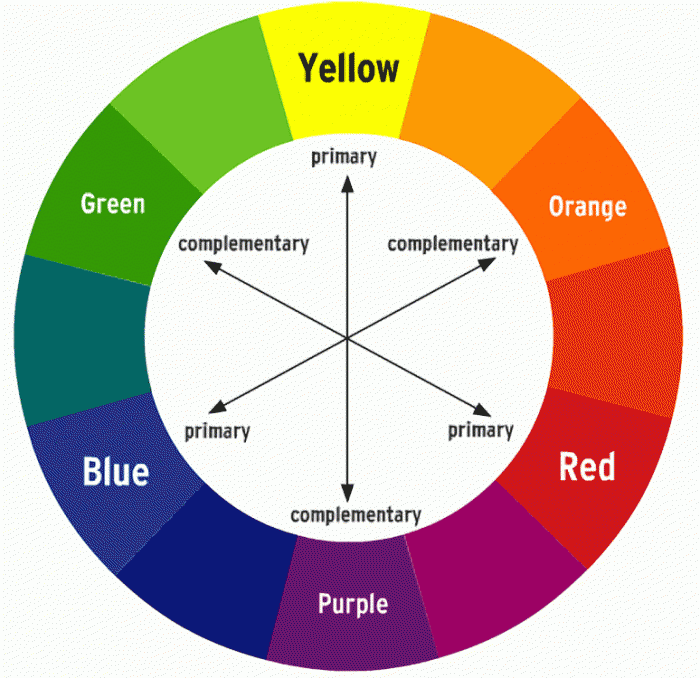 A color wheel with complimentary colors