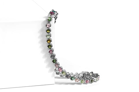 Elegant Tourmaline Bracelet in a Tennis Style