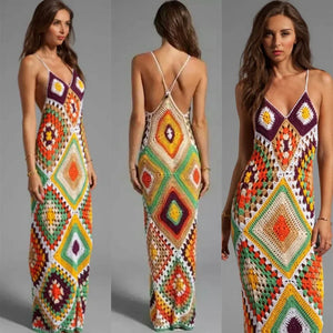 Hand Crocheted Boho Beach Maxi Dress - Frozen Lemon Boutique
