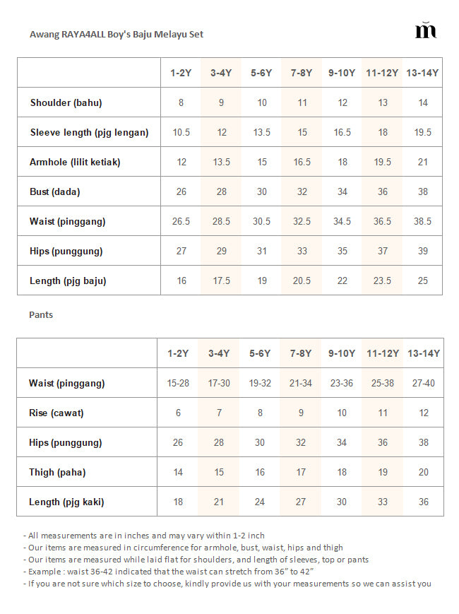 Size Chart