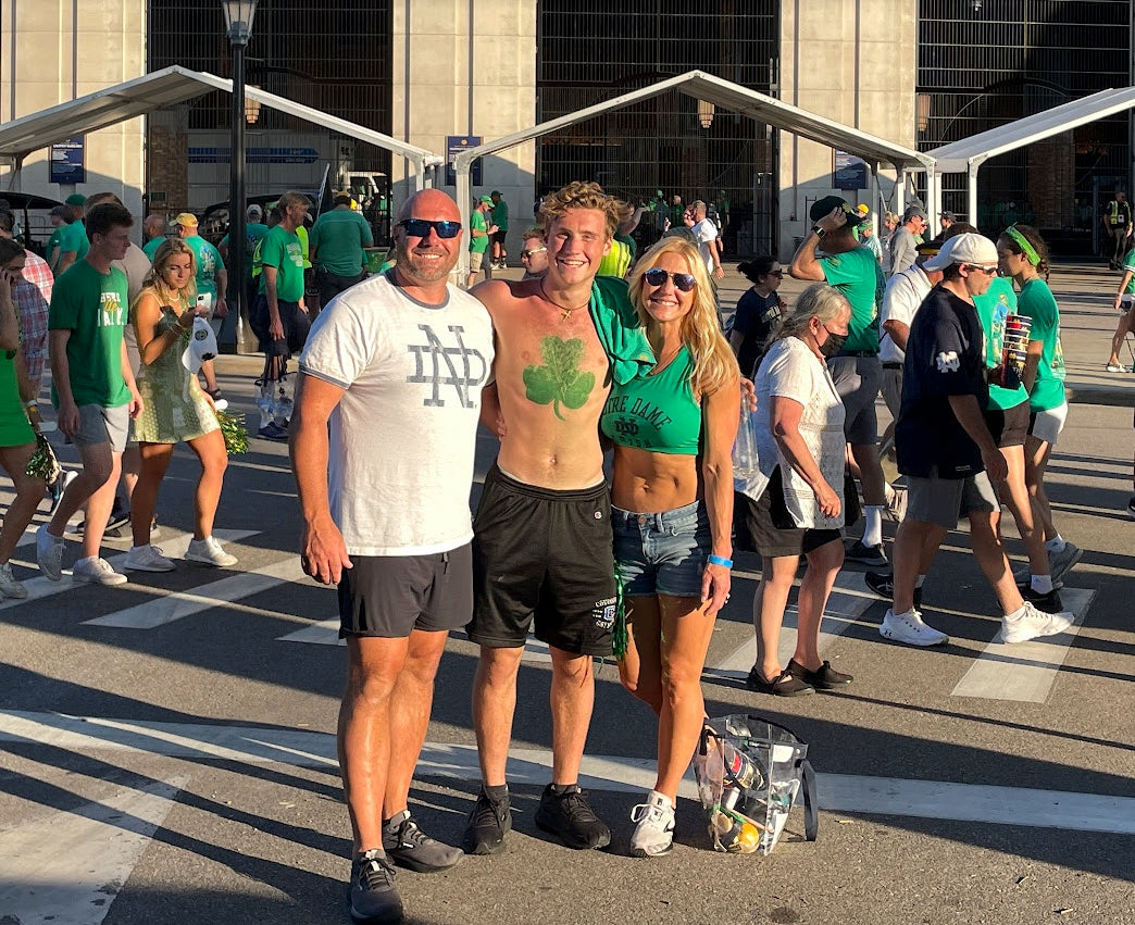 Rick Lohre Julie Lohre and Tre Lohre at Notre Dame Stadium