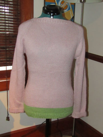 Pink and green sweater