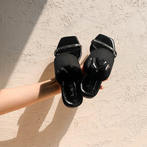 Aria Double Strap Sandal Teplek Wanita with Nylon Elastic Strap [LX 507]