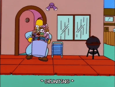 homer simpson taking out the trash gif