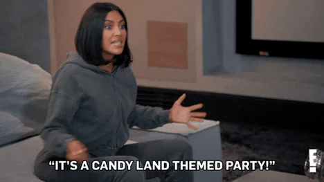 the kardashians candyland themed party gif