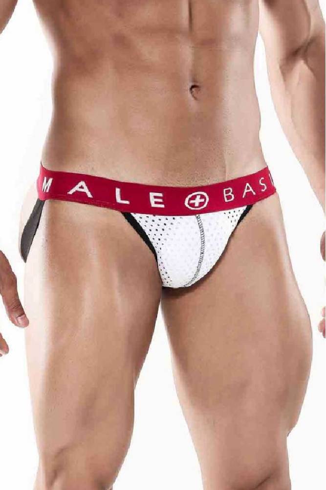 MaleBasics Spot Jockstrap White MBS06 Stag Shop