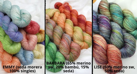 Types of hand-dyed wool Aitana Villa