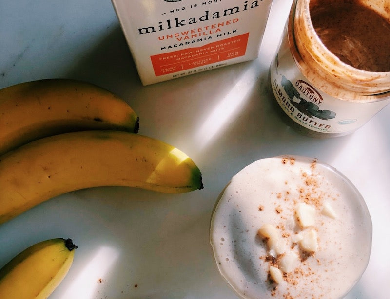 Vegan Almond Macadamia Banana Shake