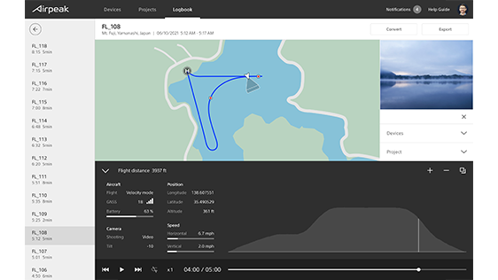 Airpeak 飛行ログ