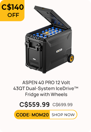 ASPEN 40 PRO 12 Volt 43QT Dual-System IceDrive™ Fridge with Wheels