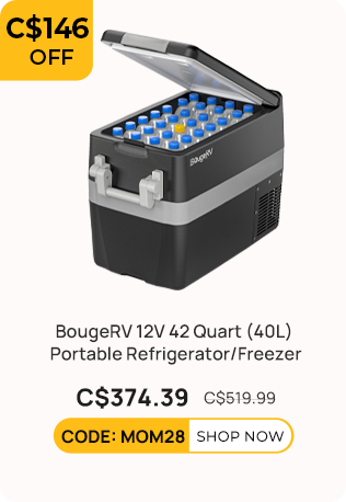 BougeRV 12V 42 Quart (40L) Portable Refrigerator/Freezer