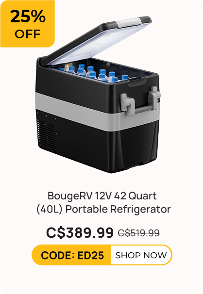 BougeRV 12V 42 Quart (40L) Portable Refrigerator/Freezer