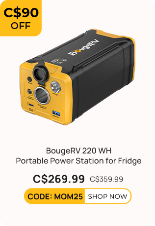 BougeRV 220 WH Portable Power Station for Fridge