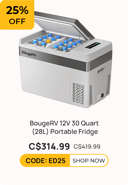 BougeRV 12V 30 Quart (28L) Portable Fridge