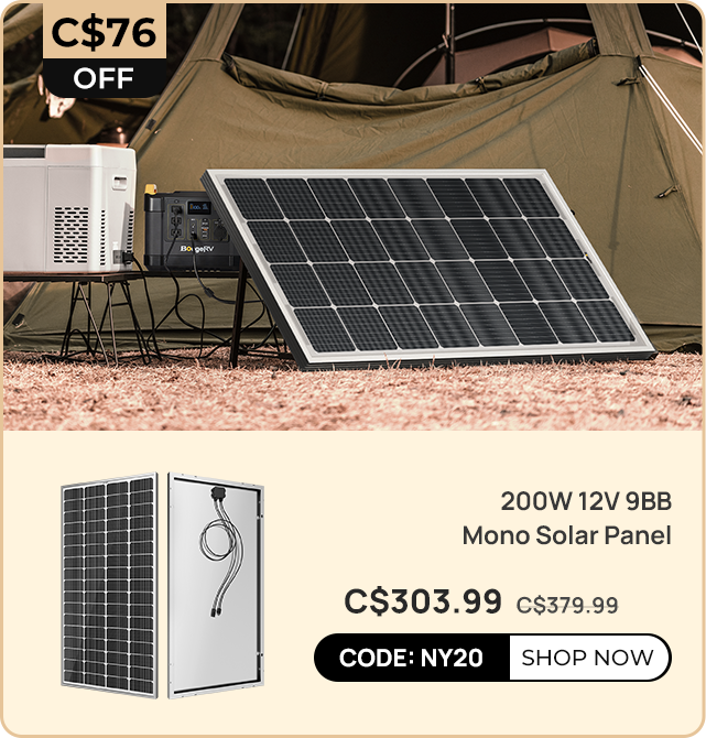 200W 12V 9BB Mono Solar Panel