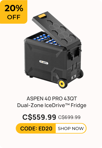 ASPEN 40 PRO 12 Volt 43QT Dual-System IceDrive™ Fridge with Wheels