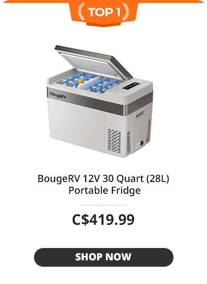 BougeRV 12V 30 Quart (28L) Portable Fridge