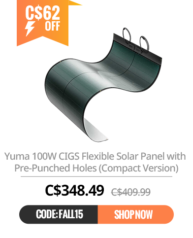 Yuma 100W CIGS Flexible Solar Panel with Tape (Compact Version)