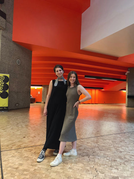 Lil and Katie, founders of MIMMO Studios at the Barbican Our Time on Earth exhibition