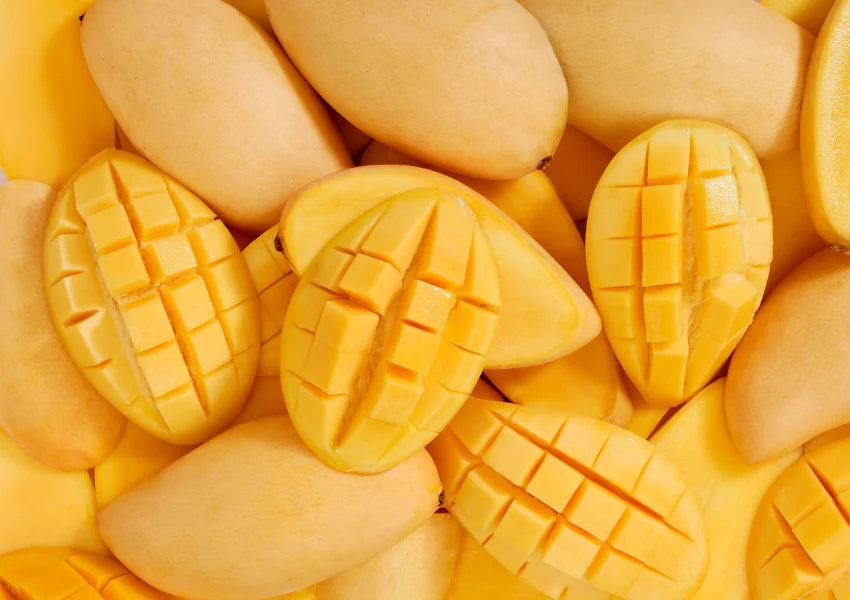 sliced and whole mangoes