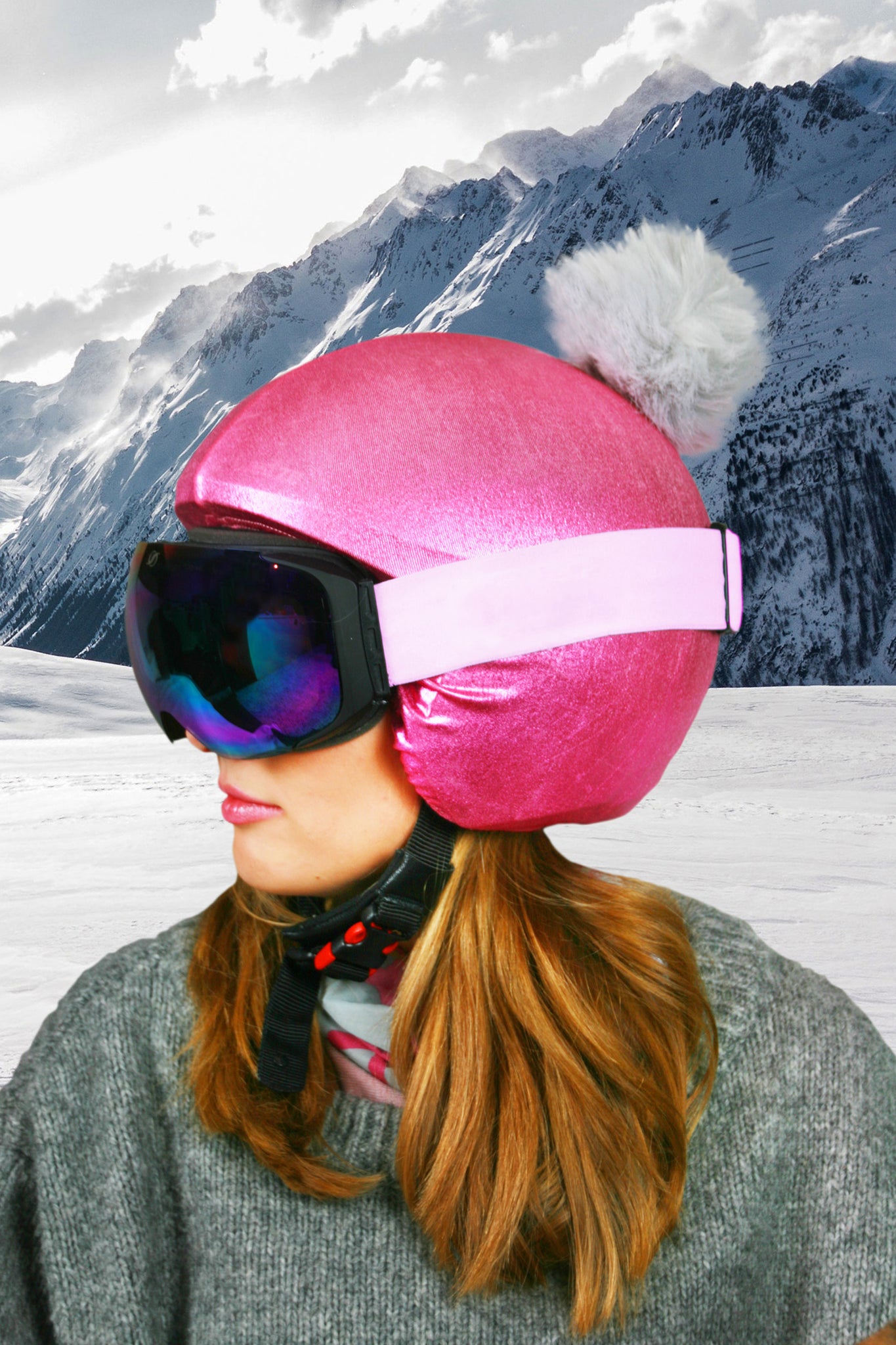 pink ski helmet cover