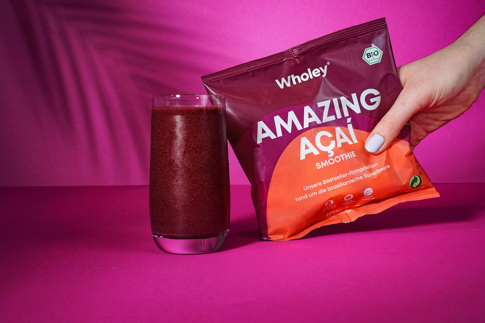 Amazing Açaí Verpackung und Smoothie