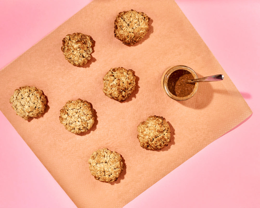 Breakfast Cookies mit Nussmusfüllung