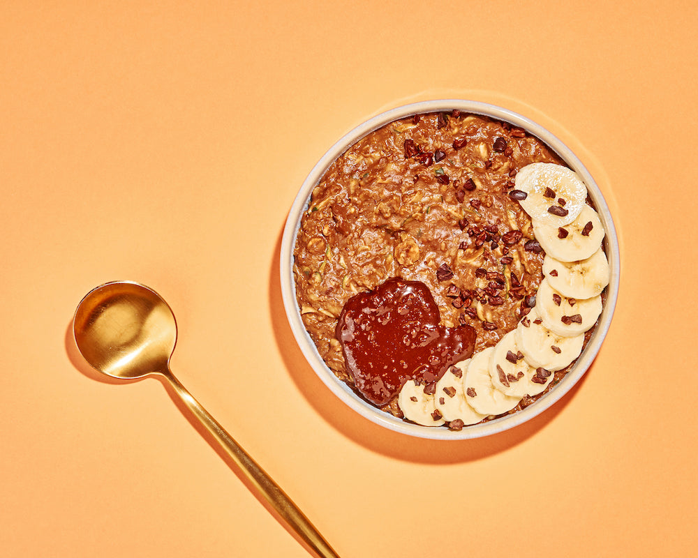 Schoko Porridge mit Zucchini und Banane