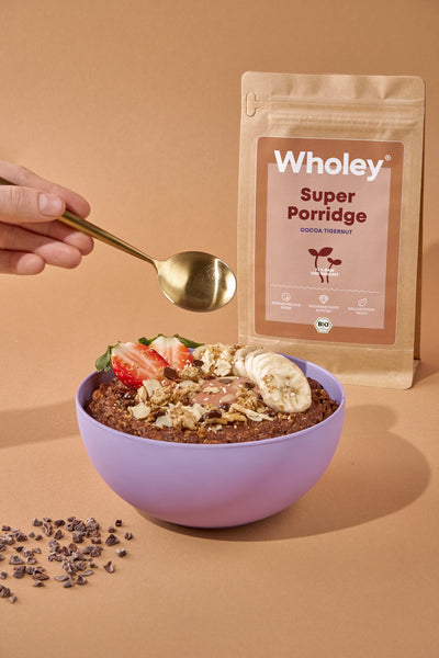 Schokofans kommen mit Cocoa Tigernut Super Porridge auf ihre Kosten