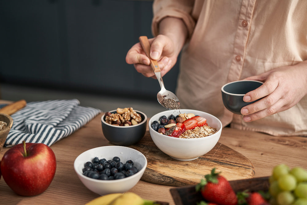 Porridge in der Zubereitung