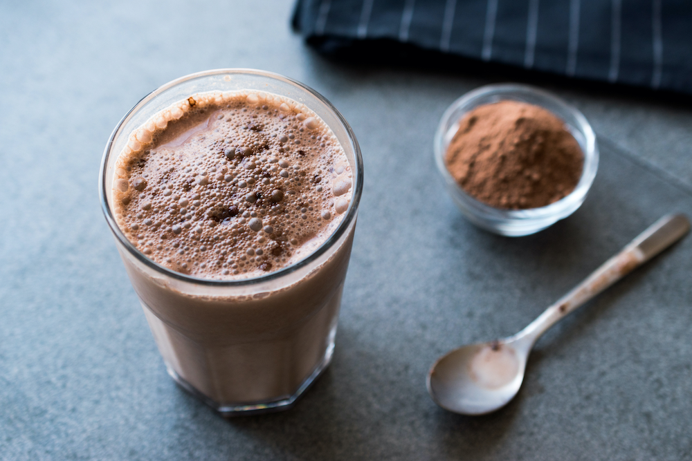 Vegan protein-shake with chocolate